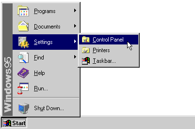 Windows 95 start menu.