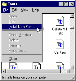 Select 'Install new font' in the Fonts applet.